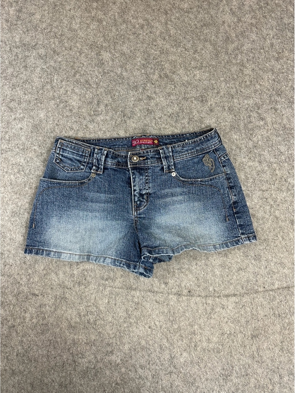 Vintage SO Stretch denim shorts Bedazzled Size 9